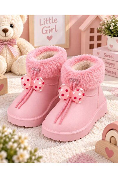 RoseVeno Waterproof Fur Lined Girls' Eva Rain Snow Boots