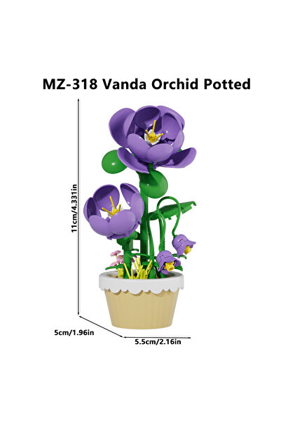 Choice مجموعة MZ-318 من 12 قطعة من مكعبات البناء على شكل زهور صغيرة، لعبة ترك...