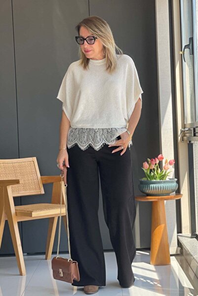 MİSLİNA BUTİK Siyah Tencel Palazzo Pantolon