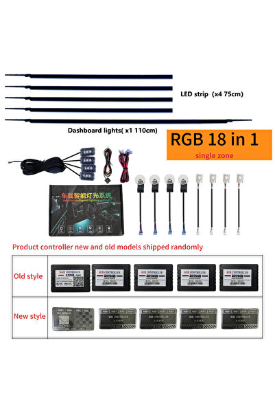Choice 18 in 1 6/18 in 1 Car Interior Acrylic Guide Fiber Strip 18 in 1 Backl...
