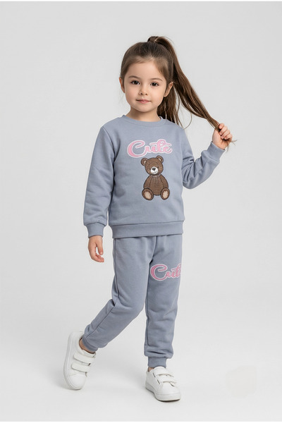 Beray Bebe Girl's 3-Piece Set with Shawl and Furry Teddy Bear Inside, Suitabl...
