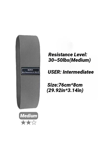 Choice Dark Gray Fabric Resistance Hip Booty Bands Glute Thigh Elastic Workou...
