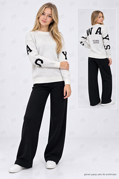 Minimoda Kids Set de tricotaje pentru fete: Pulover și pantaloni evazați