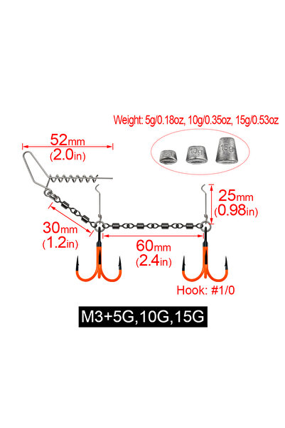 Choice M3 Spinpoler Rolling Swivels Spiral Stinger Rig Fishing Kit 2X UV Treb...