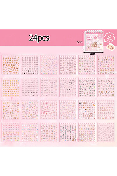 Choice pink Cartoon Mini Sticker Book Tiny Pet Food Stickers Book Children Gi...