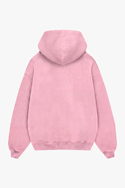 Sekizbiraltı Dalmaçyalı Grafik Baskılı Pembe Oversize Unisex Hoodie