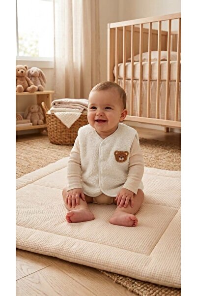 BT Baby Unisex Welsoft Plush Snap-On Baby Vest with Teddy Bear Figure