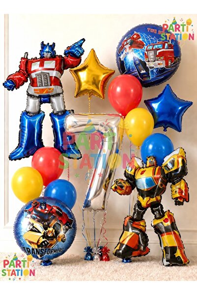 Parti Station Transformers Bumblebee & Optimus Prime Balloon Set 7 Years Old ...