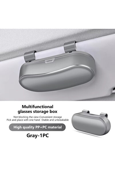 Choice Gray Car Sun Visor Glasses Case Anti-Scratch Sunglasses Storage Box Gl...