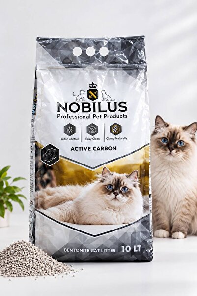 NOBİLUS Nobilus Activated Carbon Bentonite Cat Litter - 10 Liters