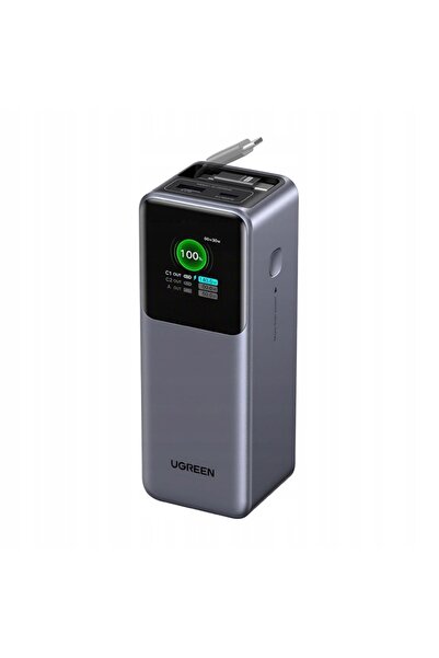 Ugreen POWERBANK 20000MAH 165W USB+USB-C CABLU INTEGRAT CCC GRI