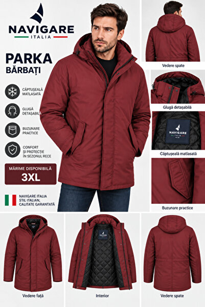 Navigare Parka barbat, visinie, matlasata, Navigare, 3XL