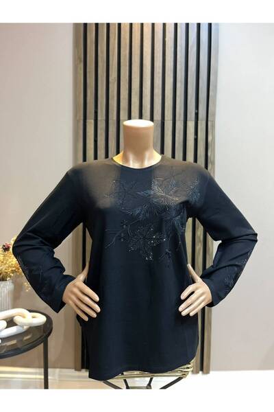 AKMAVİ Women's Middle Age and Above Lavinia Floral Detailed Winter Mother's C...