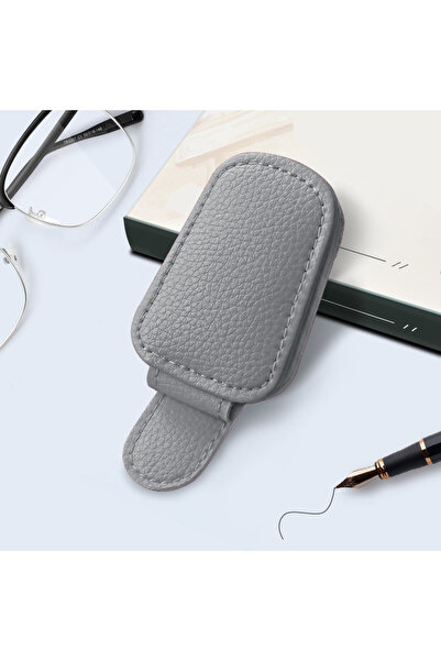 Choice Grey JFBONIN Leather Magnetic Sunglasses Holder Car Sunshade Accessory...