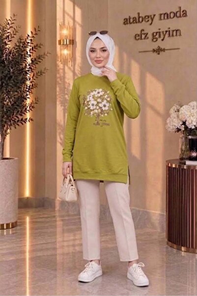 ATABEY MODA EFZ GİYİM Code: 0378 Two Yarn Blouse with Flower Embroidery Detail
