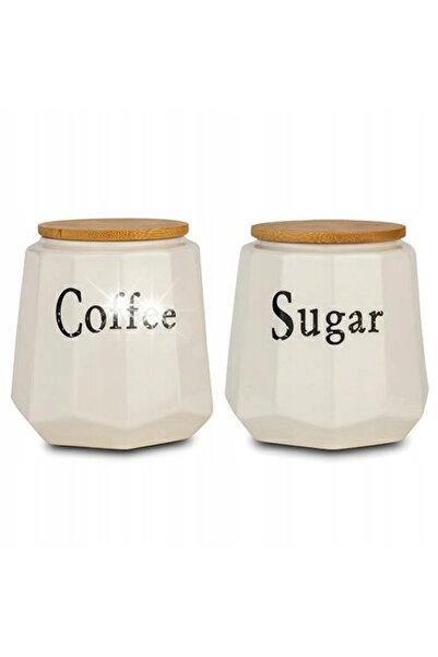 Nava Recipient ceramic pentru cafea și zahăr, set de 2 bucăți Terestru 650 ml