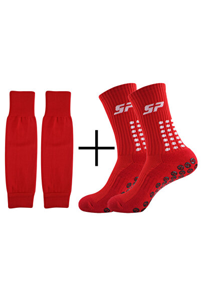 Choice one-size Red 2-Piece Set: Non-Slip Grip Soccer & Basketball Socks with...
