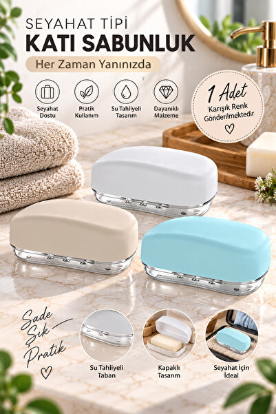 Sowo Home Katı Sabunluk Kapaklı Banyo Düzenleyici Sabun Kutusu 1 Adet Karışık...