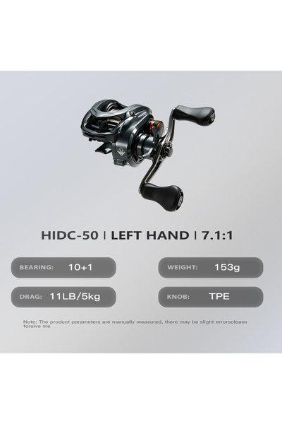 Choice 11 HIDC Left Soloking HIDC 152g DC بكرة صيد بالقصبة 10+1 BB 7.1:1 للرم...