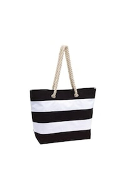 odjas Geanta plaja Sylt, alb/negru, 47 x 34 x 18 cm