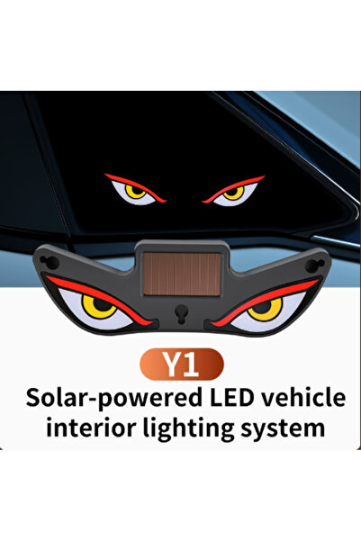 Choice Y1-1pc 2026Solar LED Devil Eyes Windshield Warning Flashing Signal Ind...