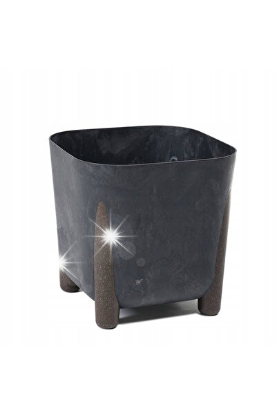 LAMELA BAG LAMELA Donica Frida Pătrată Neagră Beton Industrial 29x29cm