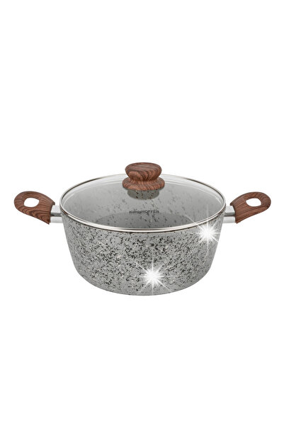 Konighoffer Oală de granit de 4,1L cu capac, antiaderentă, pentru inducție și...