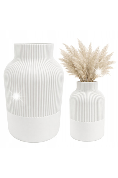 NO BRAND Vază decorativă canelată, stil Boho Scandinav, pentru flori uscate, ...