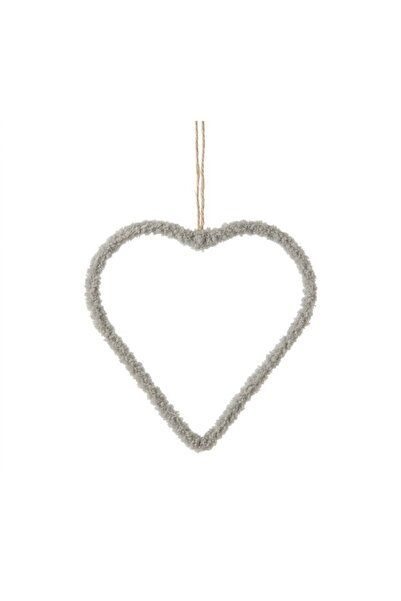 Teddy White Fluffy Christmas Heart "Teddy White" – Warm Hanging Decoration
