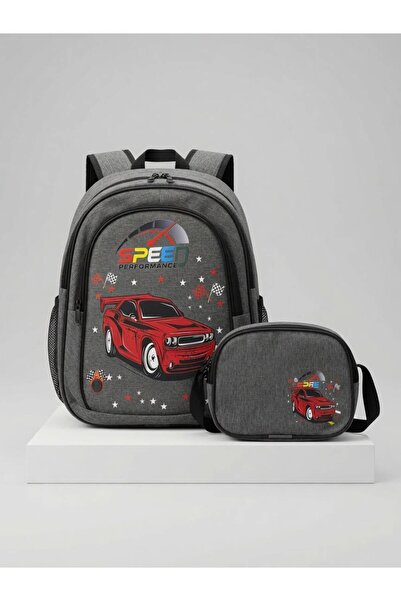 Kids Club Speed Written Boys' School Bag Gray