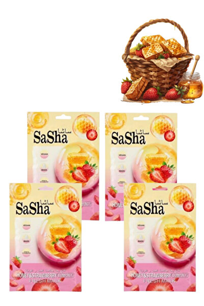 SASHA 4 قطع من قناع العسل والفراولة الطازج
