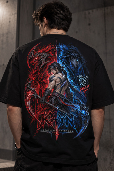 League of Legends Kayn Baskılı Oversize Unisex T-shirt
