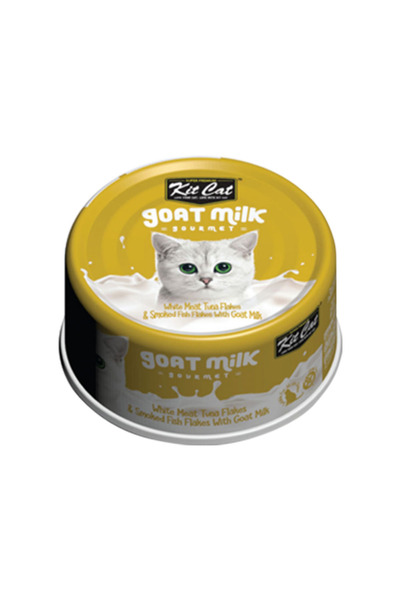Kit Cat White Meat Tuna Slices with Smoked Fish & Goat Milk 70g - [Pack of 24]