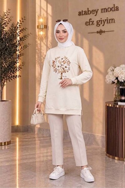 ATABEY MODA EFZ GİYİM Code: 0378 Two Yarn Blouse with Flower Embroidery Detail