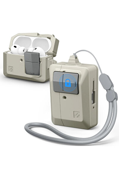 Spigen Θήκη AirPods Pro 3rd Gen Classic LS Ανθεκτική με Λουράκι Χειρός - Stone