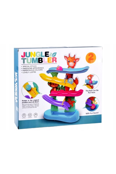 Jokomisiada Pistă interactivă colorată pentru mingi cu sunet Jungle ZA4375