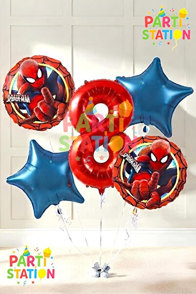 Parti Station Spider-Man 8 Year Old Balloon Set Balloon Foil Set Concept Birt...