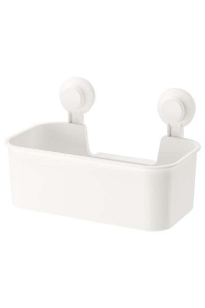Generic TISKEN Basket with suction cup, white