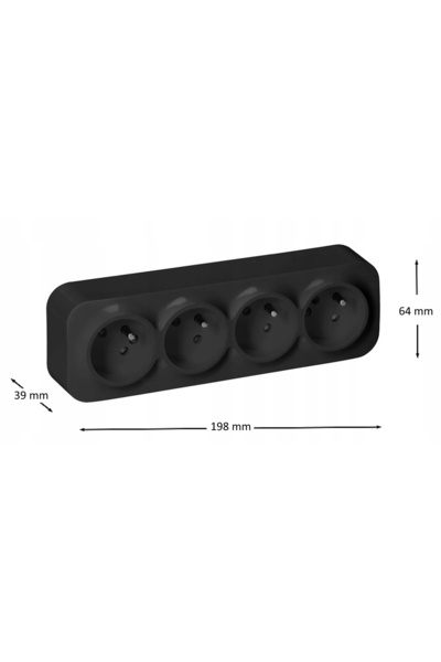 Orno N/T TODO 2P+Z IP20 Priză cu 4 poli, Negru - ON-7210/B