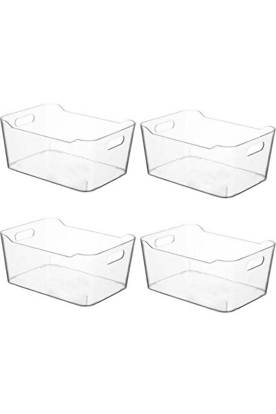 Generic 4 Pack Clear Stackable Storage Boxes with Handles, Pantry Organizer, ...