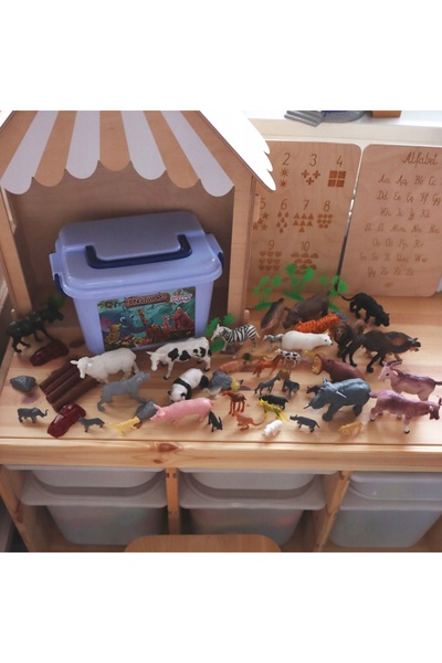 woopie SET FIGURINE ANIMALE EXOTICE SAFARI ZOO JUNGLE XXL 58 BUCĂȚI. WOOPIE