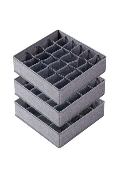 Generic Criusia 3 Pack Sock Underwear Organizer Dividers, 64 Cell Drawer Orga...