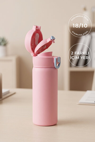 Kitchen Life 600 ml Paslanmaz Çelik Askılı Sızdırmaz Kilit Kapaklı Suluk Matara