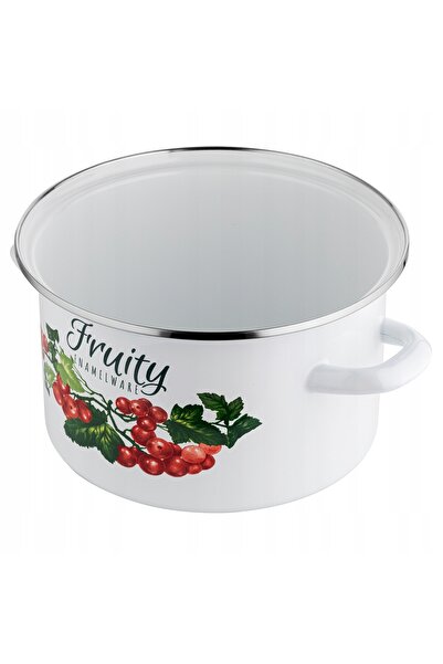 FLORINA Emalia Pleszew Kalina oală emailată 20 cm 3.75 l cu capac, pentru ind...