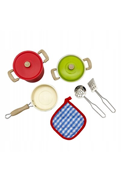 MADEJ Set de bucătărie din metal și plastic, 8 piese: oale și tigăi
