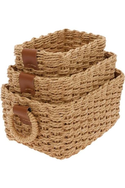 Generic 3Pcs Small Wicker Baskets, Small Woven Baskets for Organizing, Woven ...