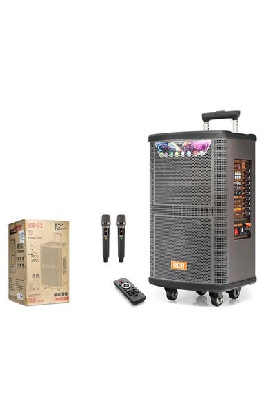 NDR NDR515 Çift Karaoke Mikrofonlu Bluetooth Hoparlör FM Radyo 80W 15 İnç Kum...