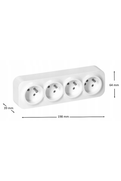 Orno Priză cu 4 poli N/T TODO 2P+Z IP20, Alb - ON-7210/W