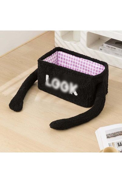 Generic 【Cute Cartoon Storage Basket】Coral Fleece Material Bedroom Living Roo...