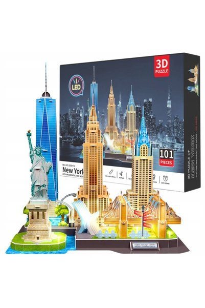 NO BRAND Puzzle 3D Panoramic New York City cu Lumină LED, 101 Piese